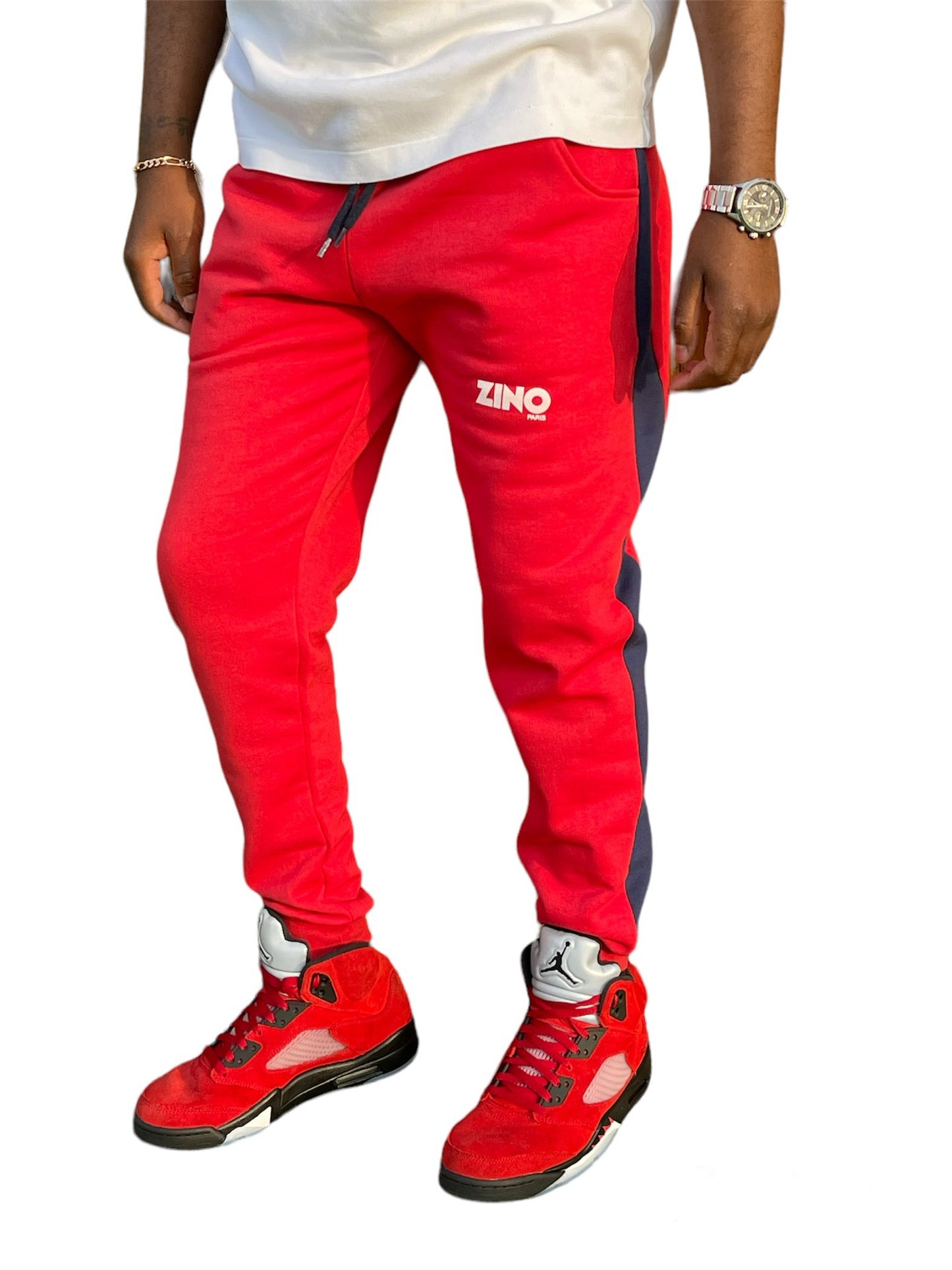 Pantalon Jogging rouge Unisexe basique 100% coton confort absolu garanti.